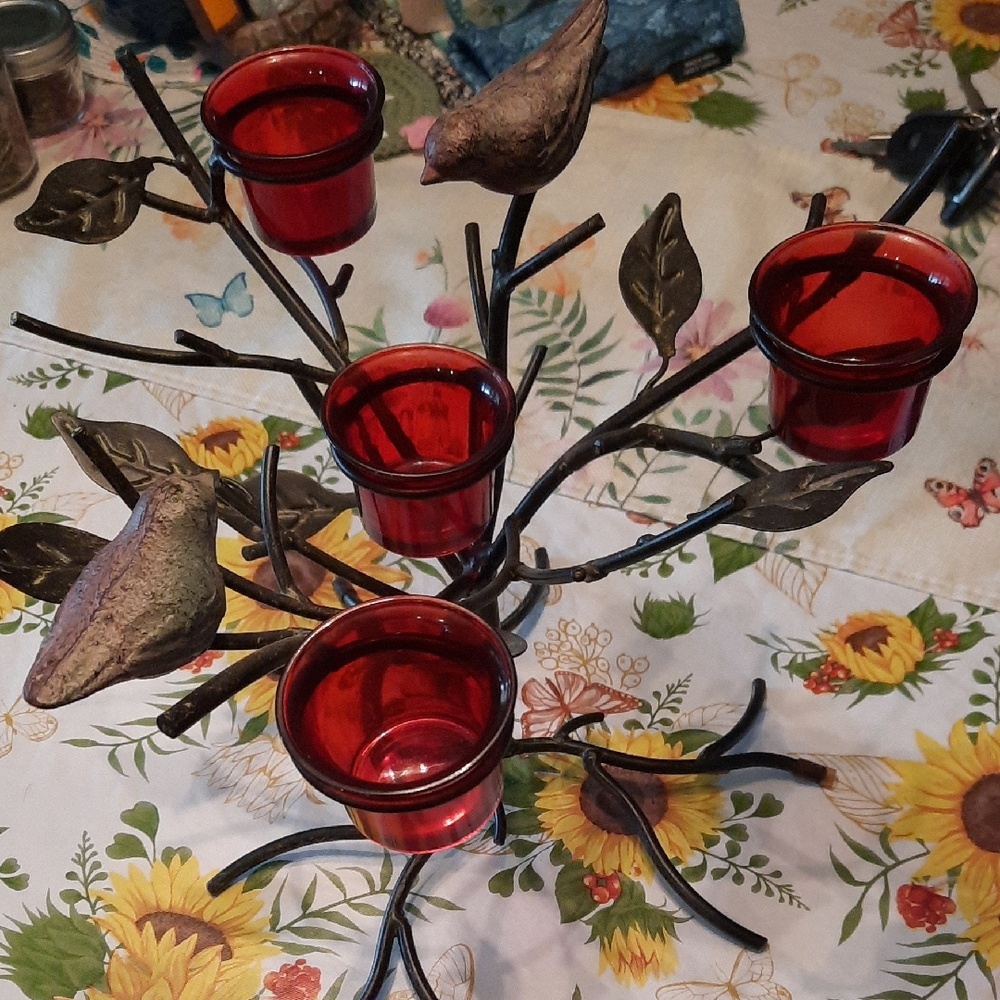 Metal Bird Tea Light Holder